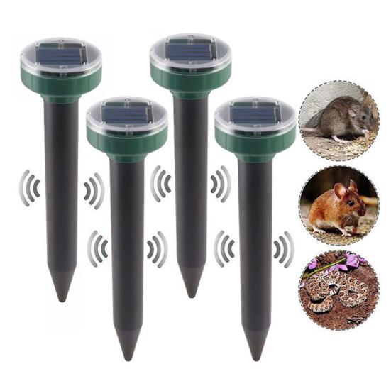 1/2/4Pcs Solar Ultrasonic Mole Repellent Effective Safe to Use Simple Installation Outdoor Mouse Repellent Waterproof Spikes Stakes