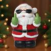 Resin Santa Claus Sculpture Xmas Snowman Figurines W/ Middle Finger Santa Claus Snowman Statue for Home Winter Desk Table Office