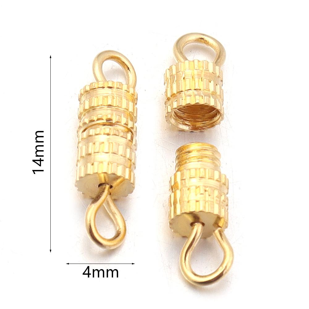 30pcs/lot Metal Cylinder Fasteners Buckle Closed Screw Clasps For Bracelet Connectors DIY Jewelry Making Connectors Accessories