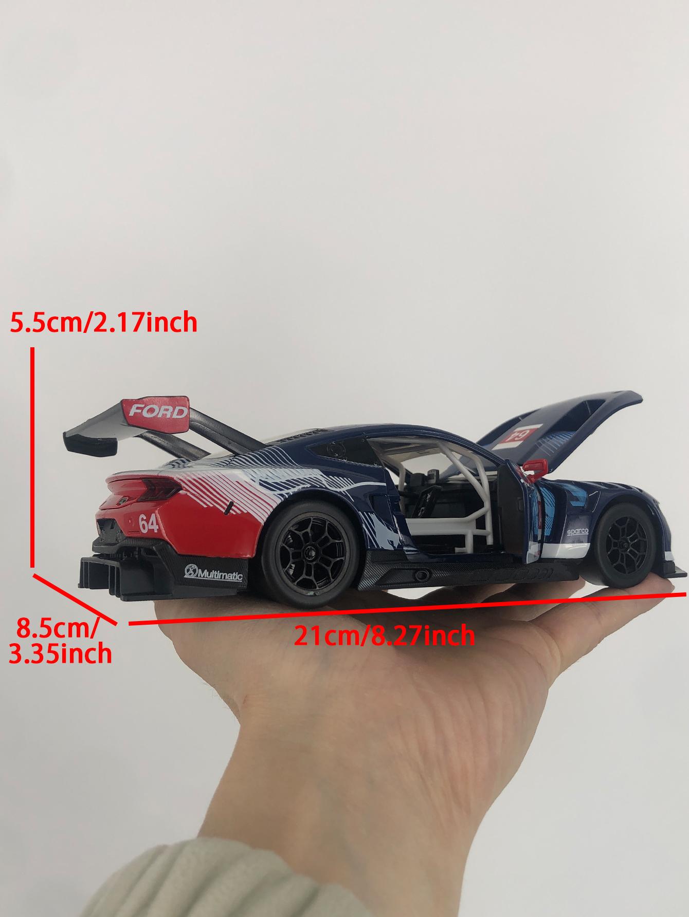 

CCA 1:24 simulation zinc alloy Ford Mustang GT3 model car, static ornament, metal collectible gift car синій