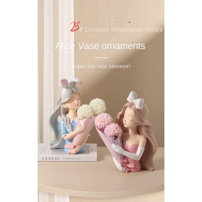 Nordic Alice Flower Bouquet Decoration Home Living Room Rabbit Flower  Decoration Gift Room Accessories Unique Beautiful Vase