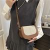 Trend fashion women's bags summer new clamshell splicing contrasting color crossbody women's saddle shoulder armpit bag