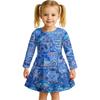 Kids Girls Casual Daily Dress Cute Cartoon Print Long Sleeves Dance Wear Princess Dress  2-12 Years