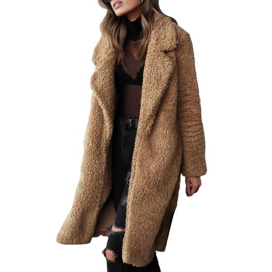 Damen Oversize-Mantel Einfarbig Einreihig Herbst Winter Dicke Knöpfe Übermantel für das Büro