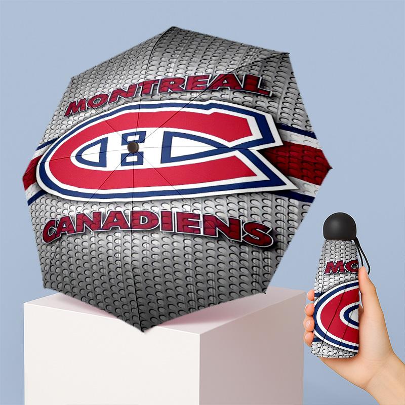 Montreal Canadiens Printed 5?Fold Mini Umbrella 8?Rib Windproof Compact Umbrella For Women Pocket Carry