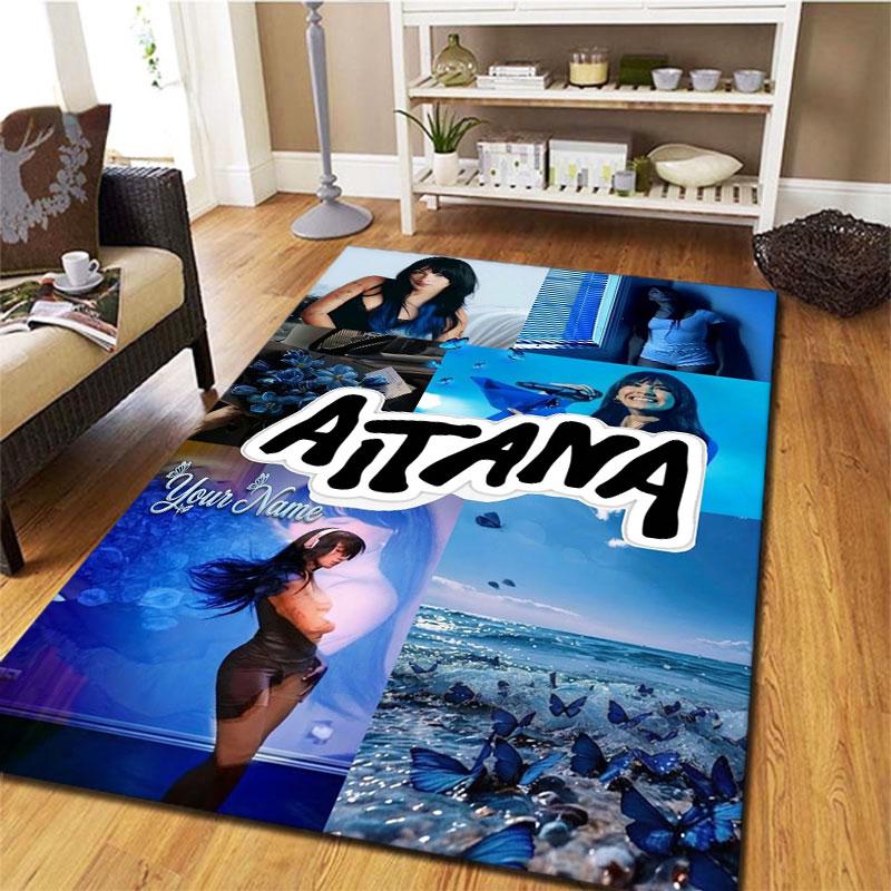Aitana Custom Name Carpet Rug for Living Room Bedroom Home Sofa Decoration,Kids play Non-slip Floor Mat