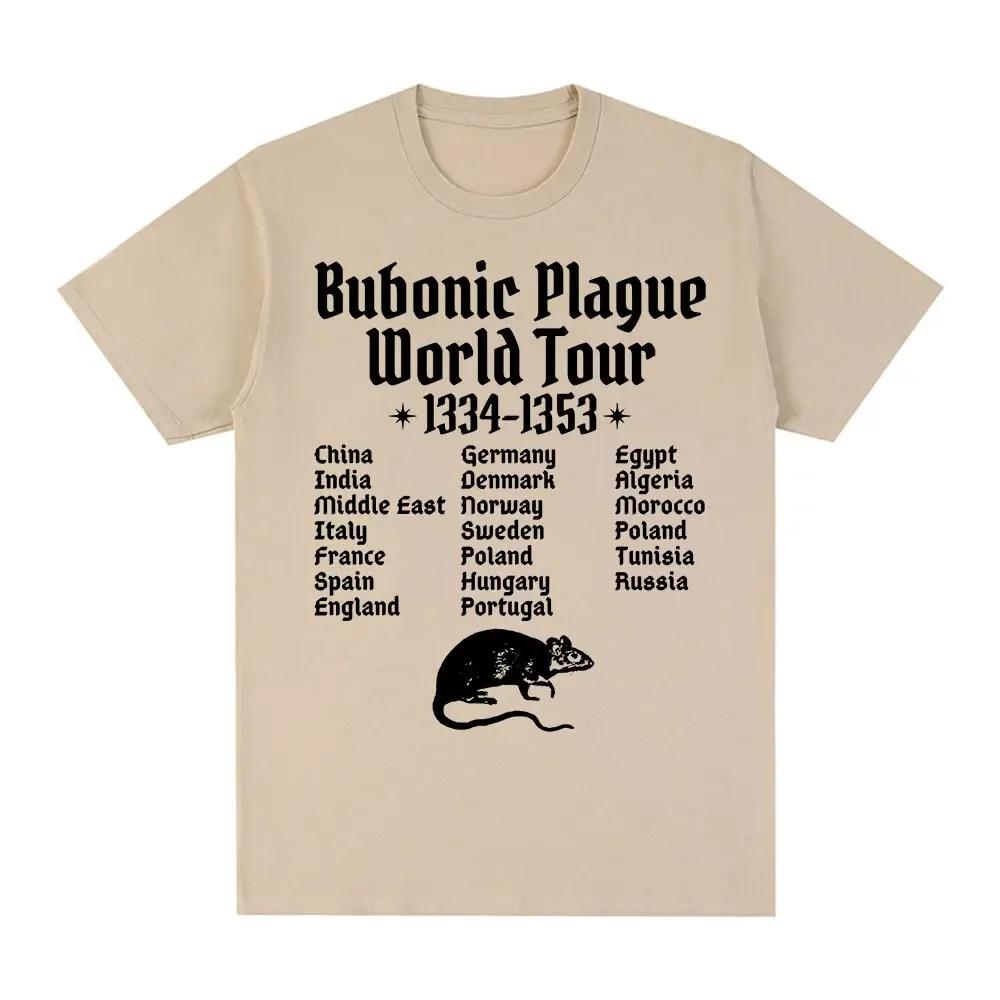 Bubonic Plague World Tour Tshirt Unisex Wounisex Funny Mouse Rat Meme Gothic T Shirt Vintage Casual Oversized T Shirts Streetwear Bla