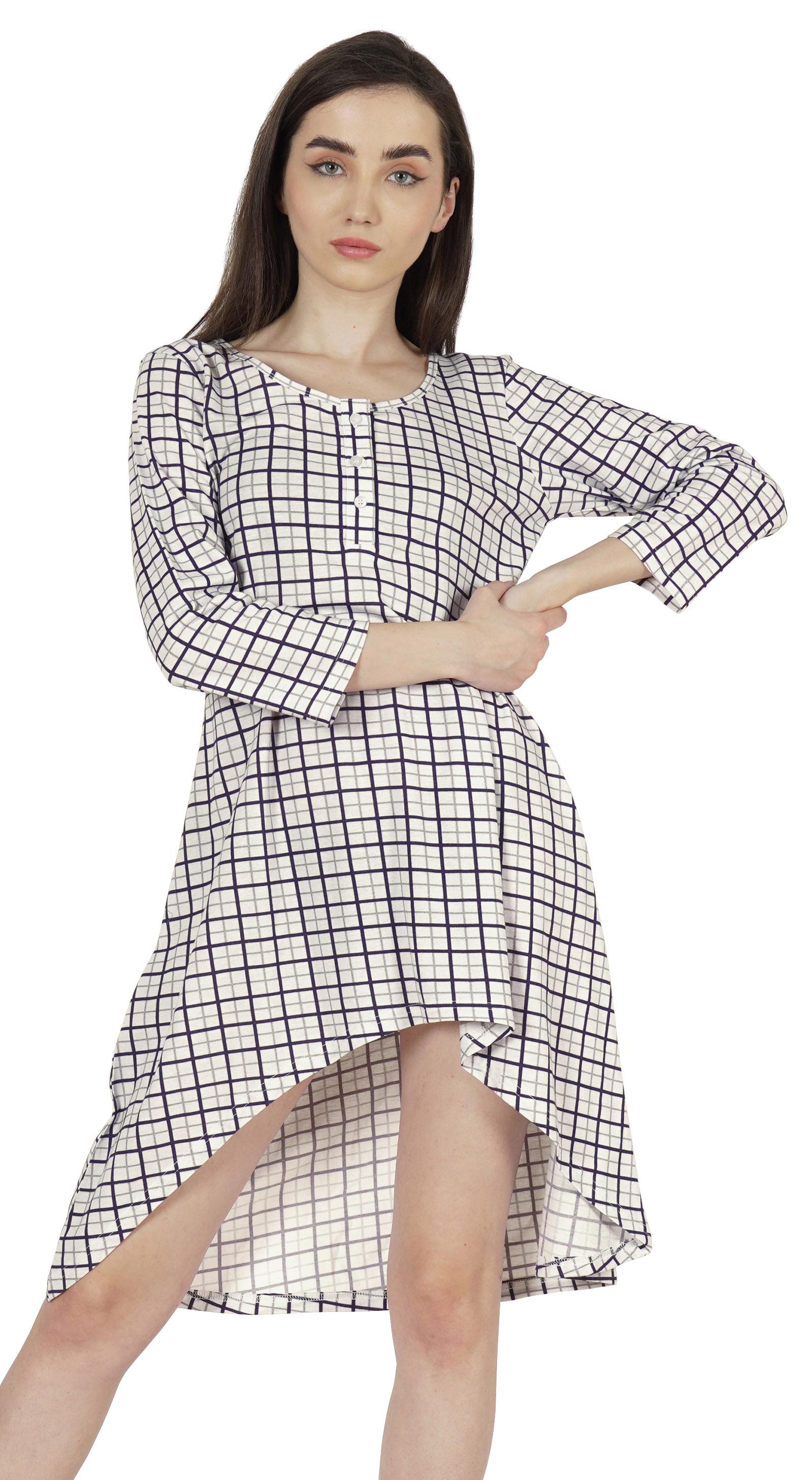 

Inkmeso Короткі жіночі бавовняні сукні з круглим вирізом і асиметричним подолом XXL білий