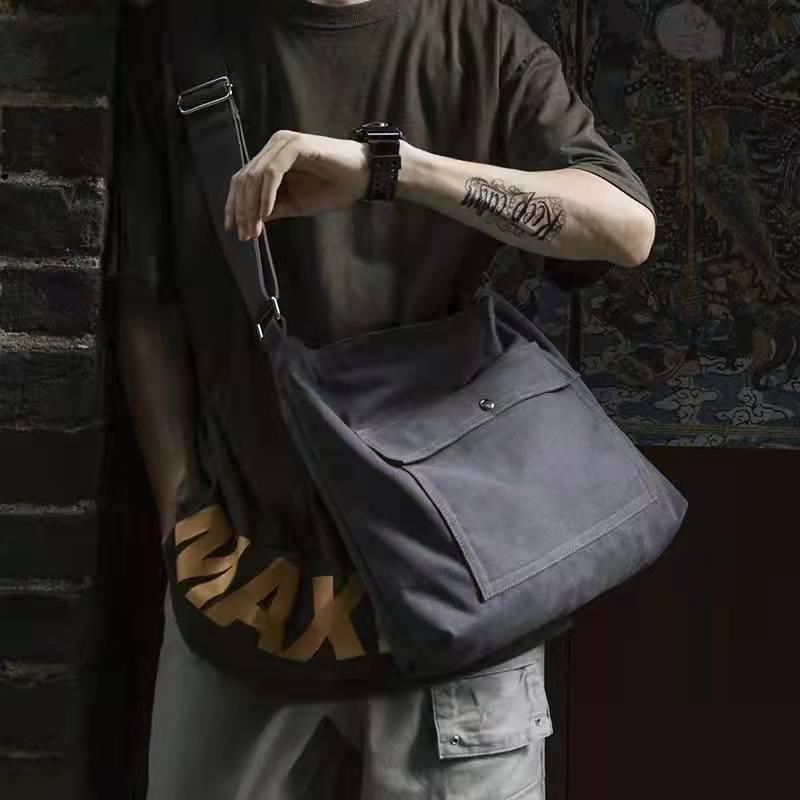 2025 Einseitige Umhängetasche aus Canvas: Unisex Studenten- und Tutorentasche