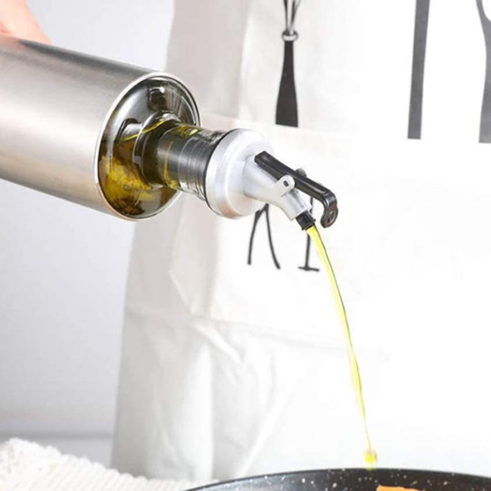 1/5Pcs Olive Oil Pourer Oil Vinegar Bottle Stopper Spout Leak-proof Nozzle Dispenser with Rubber Dust Caps for Kitchen Accessory