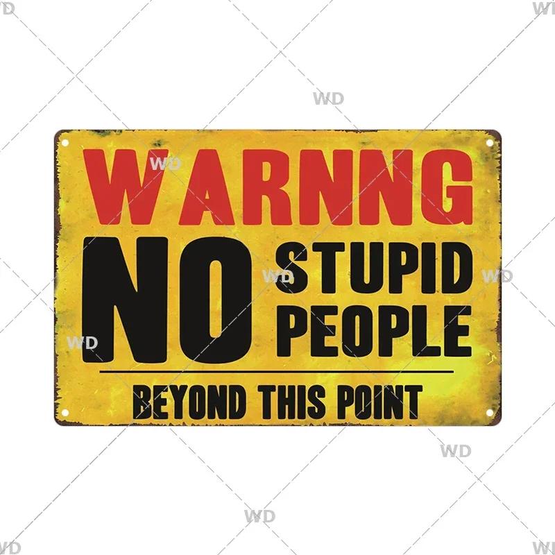 CautionCharm Vintage Metal Plaque - Warn Slogan Design - Great for Door, Factory & Home Wall Decor - Retro Caution Sign Poster