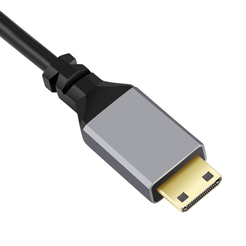 0.5-2.4m 4K Micro HDMI to HDMI Coiled Extension Cable Male to Male HDMI2.0 Flexible Spiral Cord