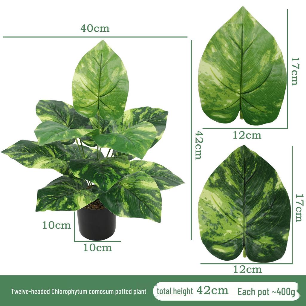 Artificial Potted Green Plant for Indoor and Outdoor Decoration - Home, Hotel, Courtyard, or Desktop Bonsai Ornament.