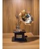 Brass Vintage Gramophone Showpiece for Home and Living Room, 17 Cm, Gold, 1 Piece
