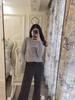 Stylish Round Neck 100% Pure Wool Cardigan for Women - Autumn/Winter Knit Outerwear Sweater