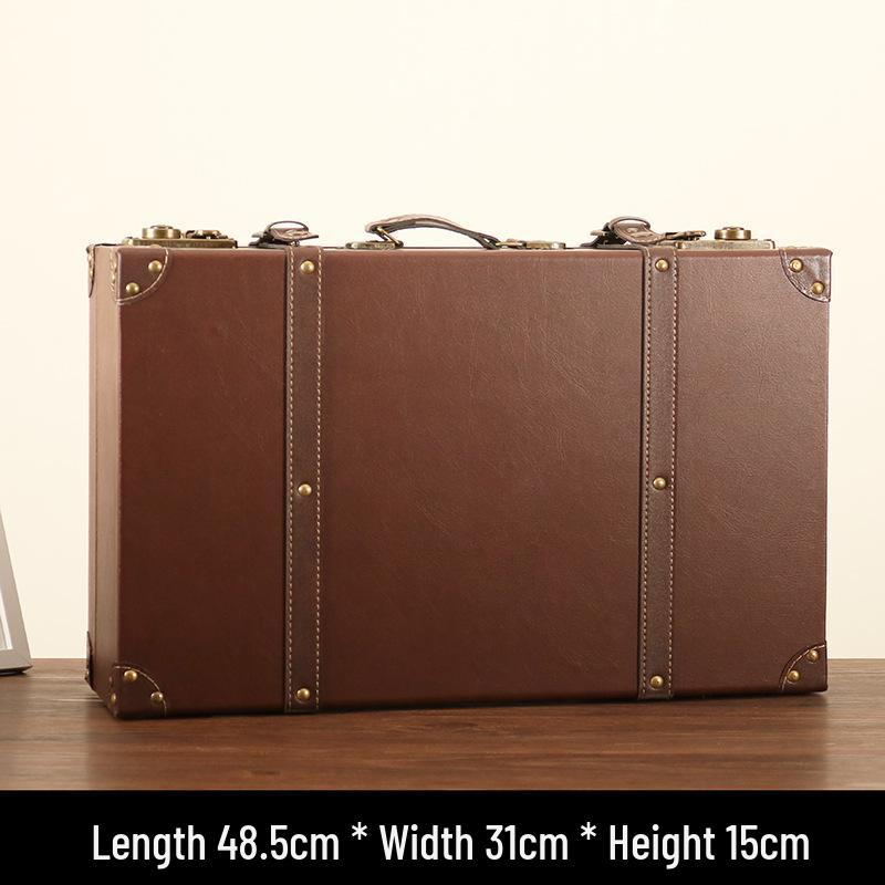 European Retro Leather Storage Box - Handbag, Clothes, and Travel Photography Prop Organizer
