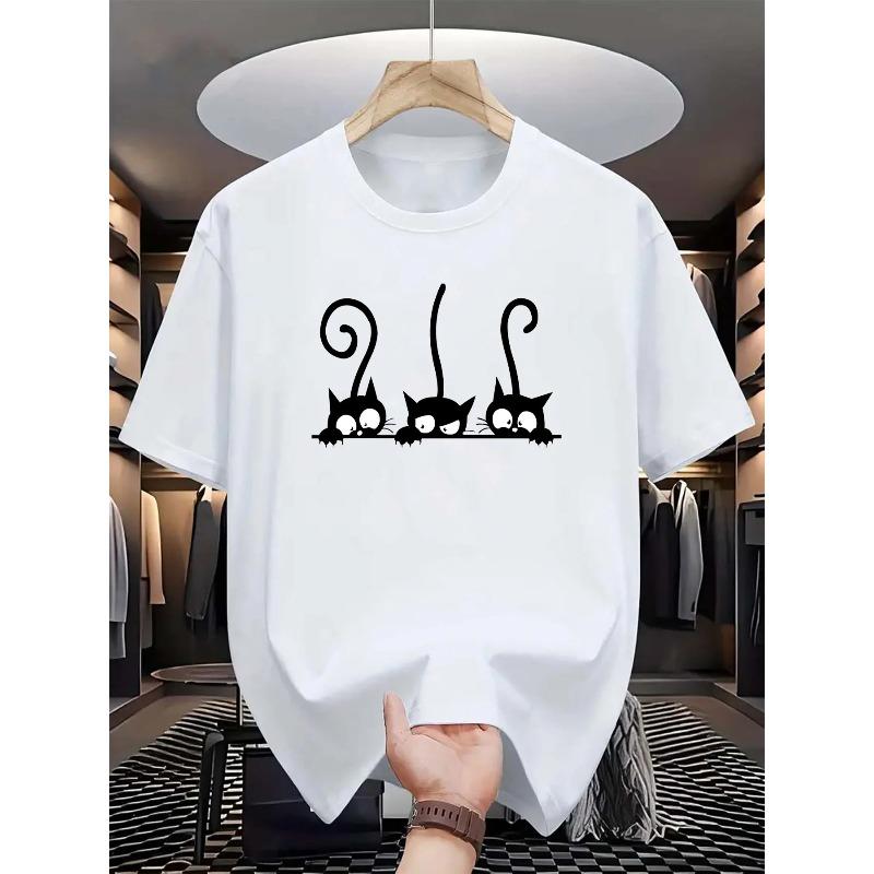 Chicken Game Don't Look At The Chicken Pattern Print T-Shirt Men Casual Daily Outdoor Round Neck Short Sleeve T Shirt Mens Top