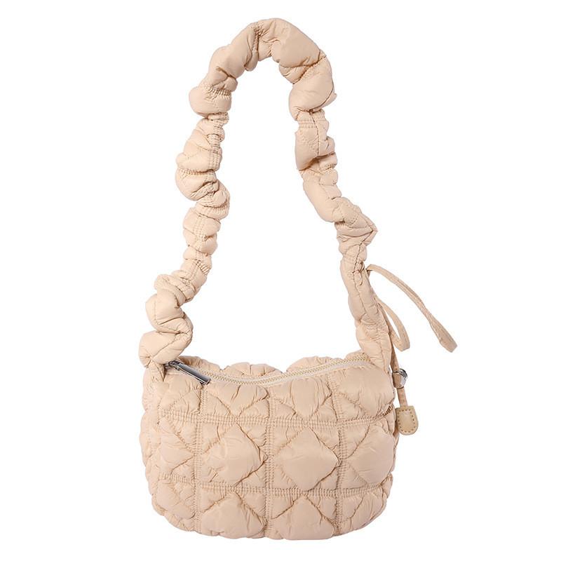 Cotton Shoulder Bag For Women Waterdrop Style With Zipper Closure For Casual Outings