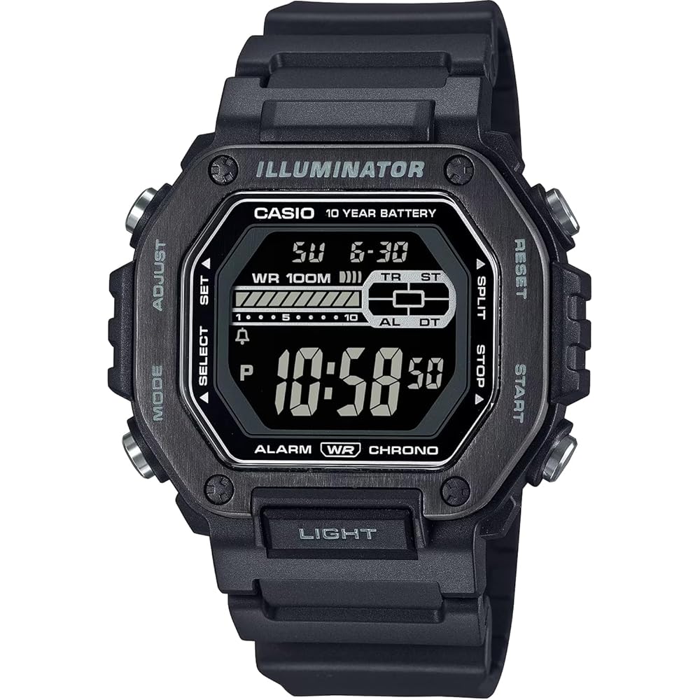[Casio] CASIO Стандартные цифровые мужские часы с металлическим циферблатом MWD-110HB-1BV Полностью черные Зарубежная модель [Pa...