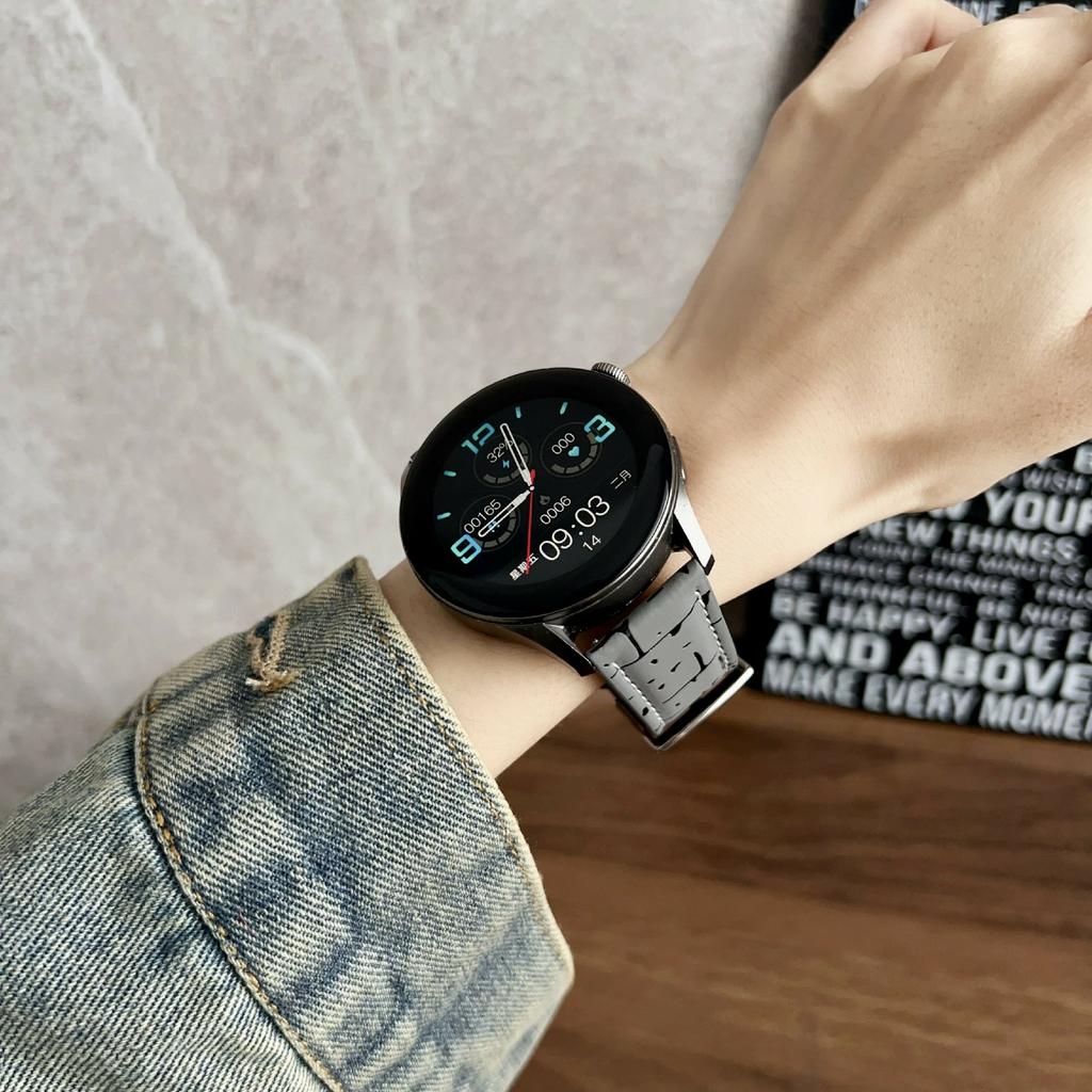 Leather Wrist Straps with Pattern For Huawei Watch GT 5 41mm 18mm Universal Watch Bands
