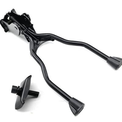 KUNANG Bike Kickstand, Double-Leg Iron Bicycle Kickstand for Mountain Bikes, Road Bikes, and 26-28 Inch Bikes, Adjustable Height, Iron, Black