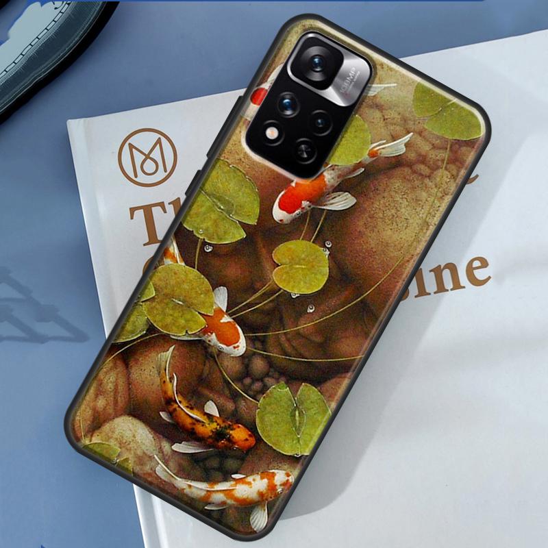 Koi Carp Fish Painting Case For Xiaomi Redmi 13C 10C 12C 14C Redmi Note 14 13 Pro 12 11 9 10 9S 10S 11S 12S Cover