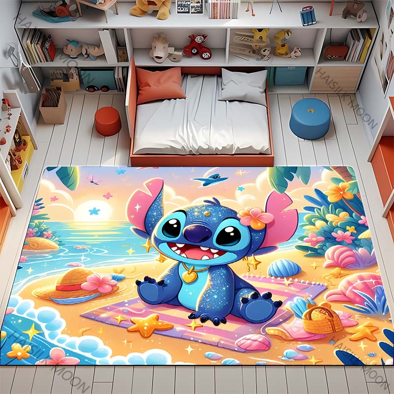 1PC St1tch Rug for Boys Bedroom Cartoon Carpet for Boys Girls Room Decor Colorful Soft Fluffy Carpet for Living Room Floor Mat