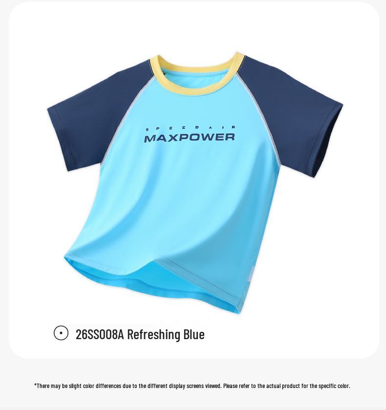 Ice Silk Boys' Quick-Dry Summer T-Shirt - Cooling, UV50+ Sun Protection, Short Sleeve for Kids, Sport & Outdoor Wear