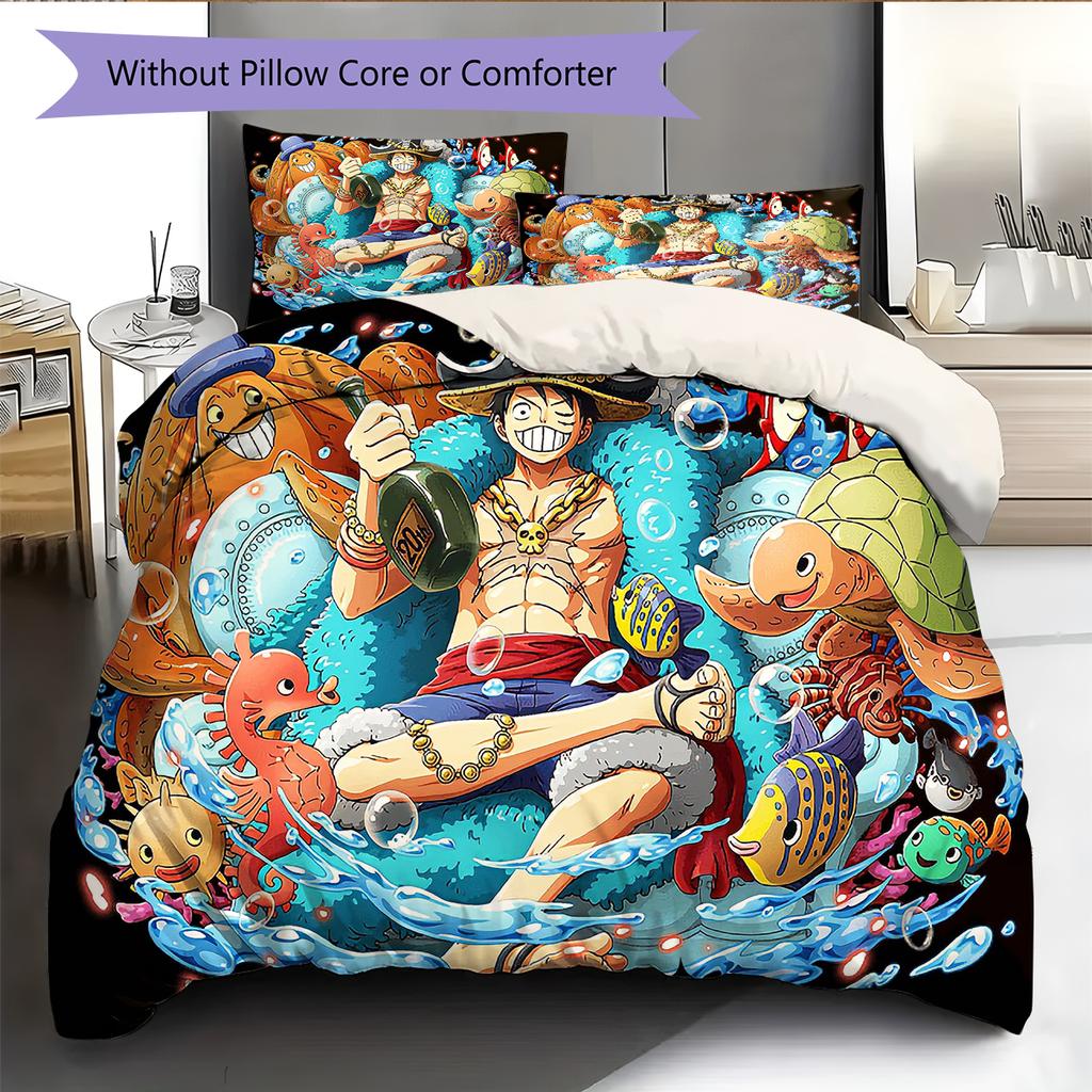 Cartoon Pattern Bedding Quilt Set Quilt Cover Pillowcase Home Decoration Birthday Gift (1 * Duvet Cover + 2 * Pillowcase, Without Core)