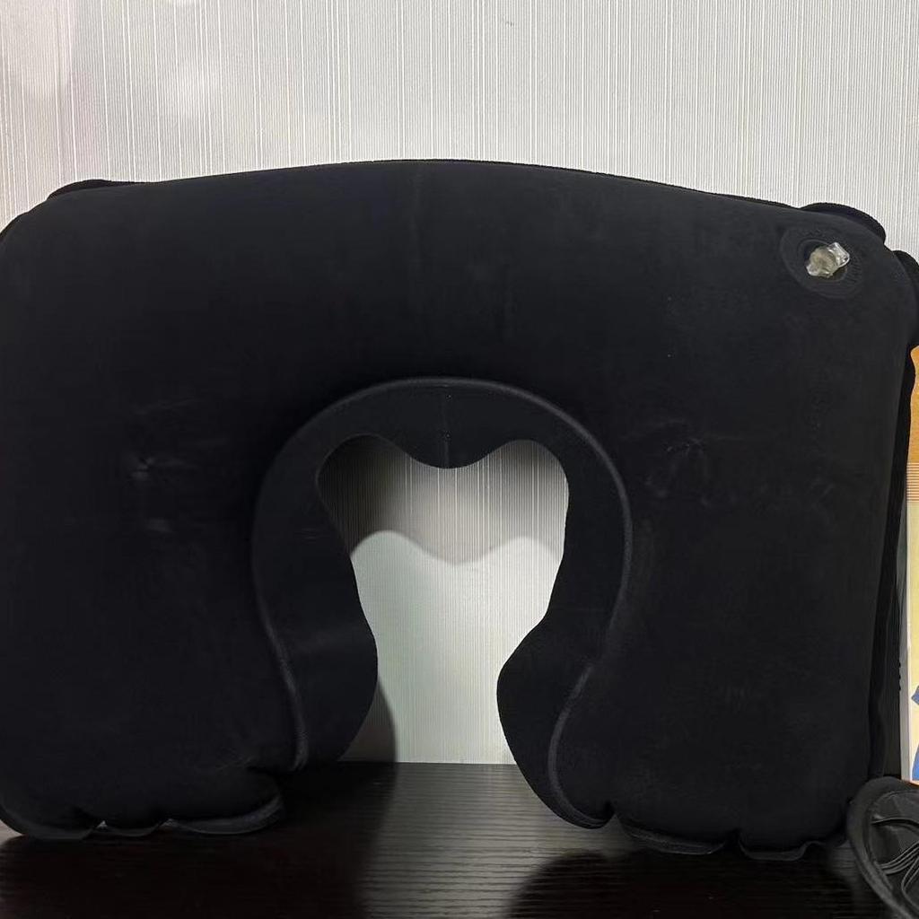 Inflatable U-Shaped Neck Pillow for Travel and Camping - Mouth-Blow, Multi-Functional, and Foldable