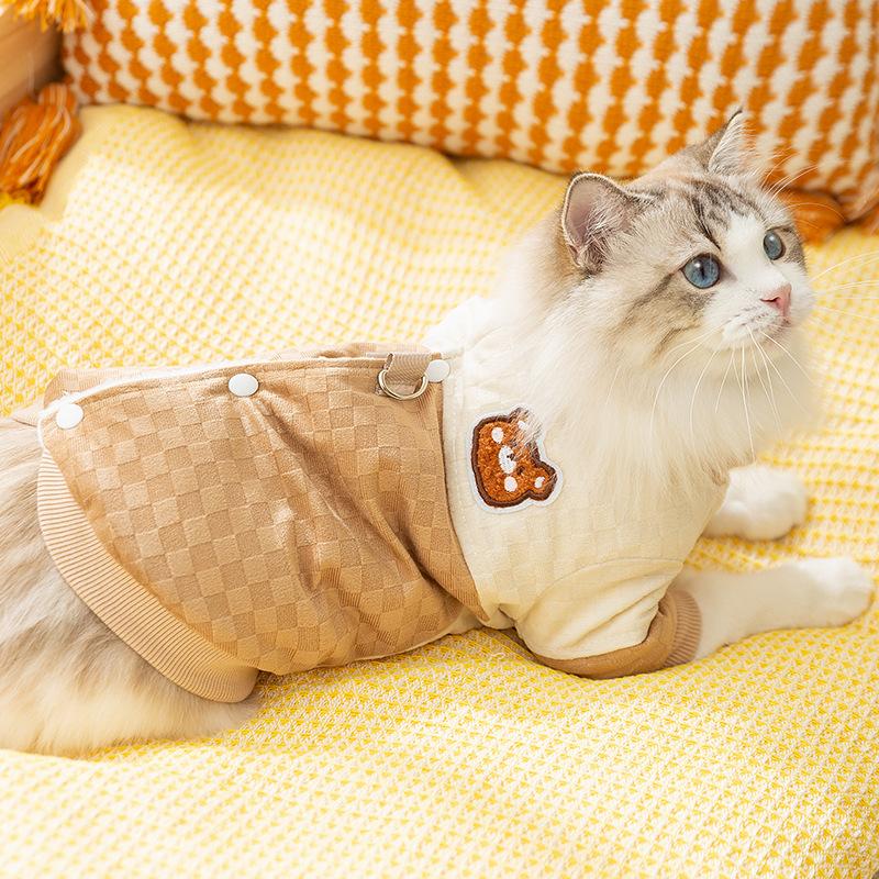 Fleece Warm Pet Cotton-padded Clothes for Kittens In Autumn and Winter Can Be Towed Thickened Than Bear Dog Pet Cat Clothes In Winter