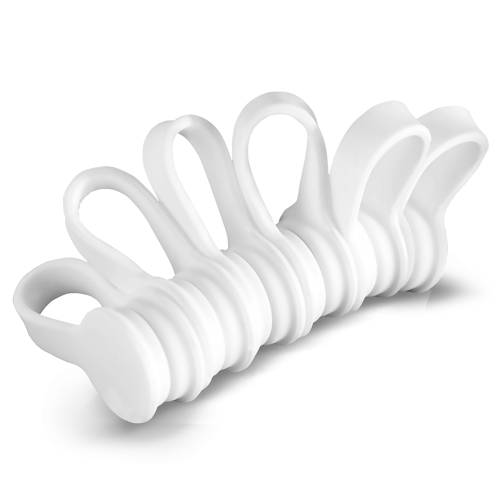 

MAVEEK Cable Clips, New Magnetic Clips, Pack of 6, Cord Clips, Cord Winder, Earphone, USB Cable, Cord Storage, White