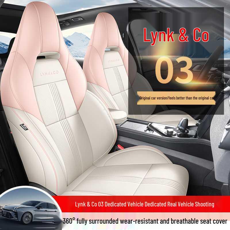 Lynk & Co 03 Leather Car Seat Cushions (23-26), All-Season, Fully Wrapped, Vehicle-Specific Seat Covers