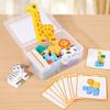 Montessori Educational Building Blocks Toys Kids Cognitive Early Learning Balance Stacking Block Game Wooden Forest Animals Set