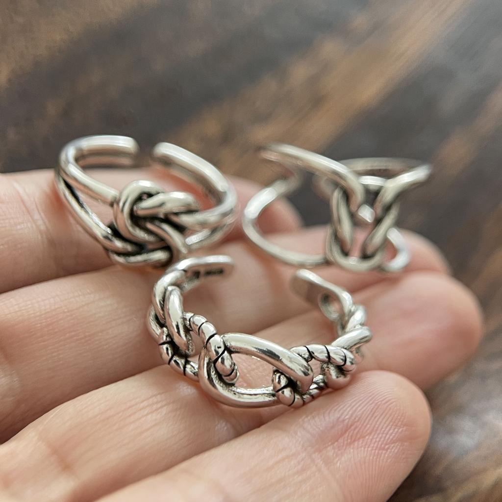 925 Sterling Silver Rings for Women Couple Minimalist Handmade Simple Retro Chain Ring Party Jewelry Gift Prevent Allergy
