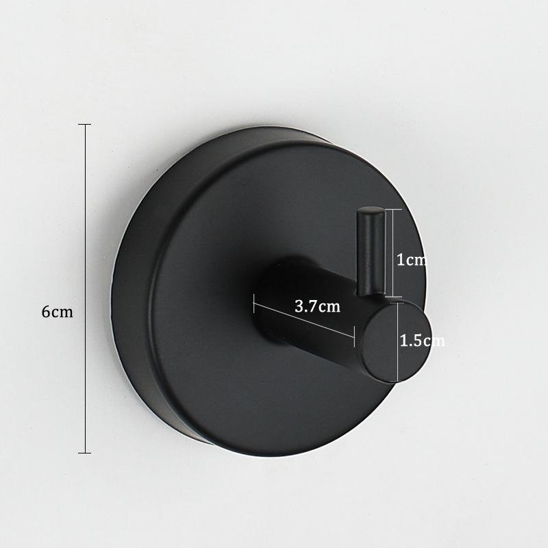 Stainless Steel No-Drill Suction Cup Wall Hook for Coats & Hats - Black