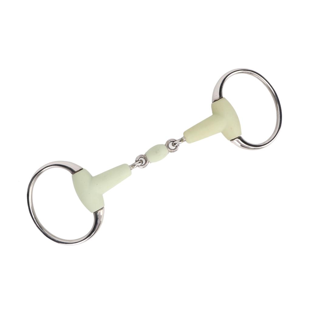 Stainless Steel Horse Bit Apple Flavor Rubber Wrapped Horse Mouth Snaffle Bit for Hours Training Racing
