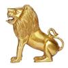 Original Brass Idol Of Lion For Home Decor Wild Animal Statue, Gold - 8.5 Inch