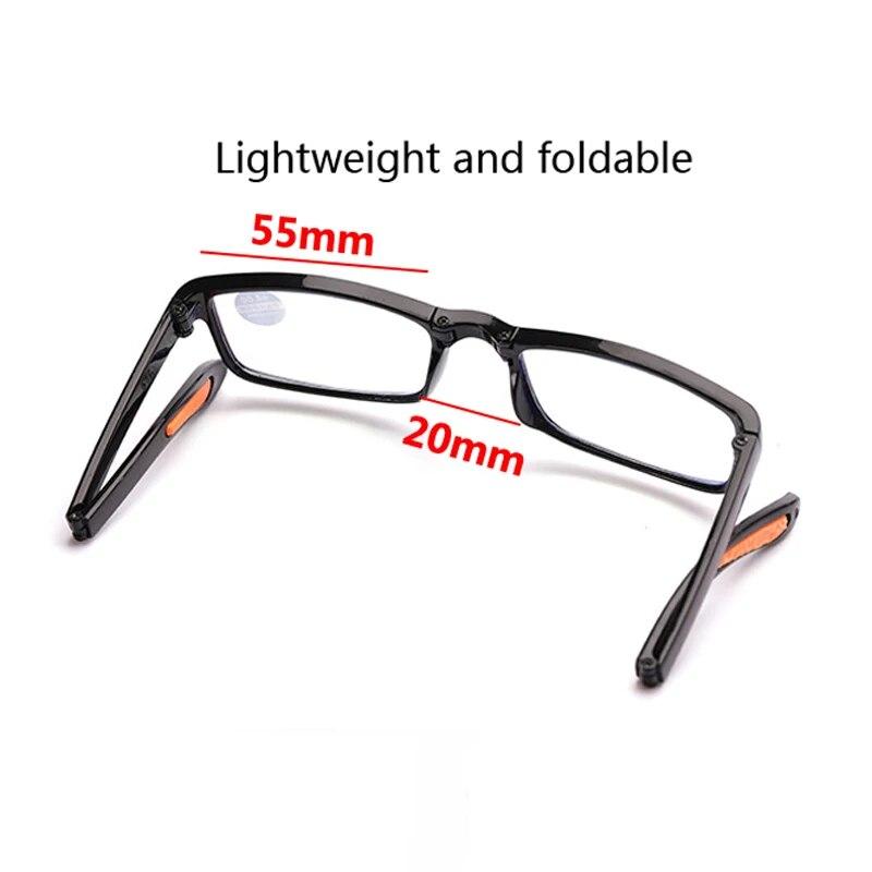 Portable Folding Reading Glasses Fashion Retro Anti-blue Light Presbyopia Eyeglasses Men Women Computer Eyewear +1.0 To +4.0