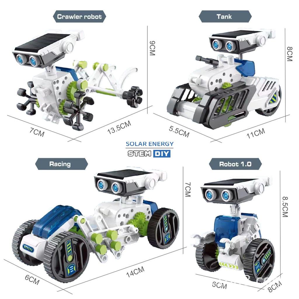12-in-1 Solar Robot DIY Assembly Kit - Educational Building Blocks for Kids