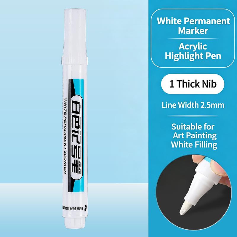 1PC Long Needle Marker Pen Waterproof Durable White Dash Pen for Woodworking Tile Screw Precise Marking Projects