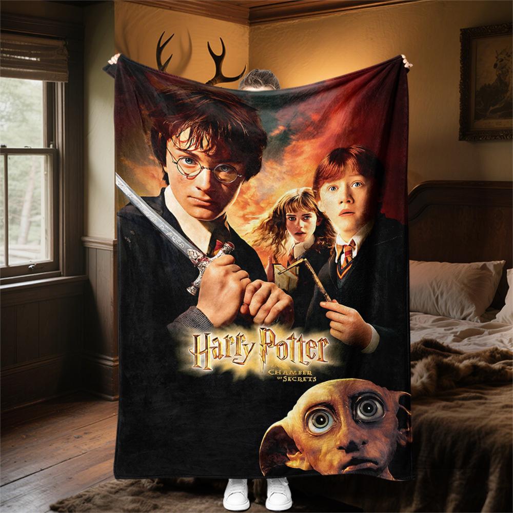 1pc Harry Potter Chamber of Secrets Dobby Outdoor Flannel Throw Blanket All Season Soft Warmth,Home Decor 1031234