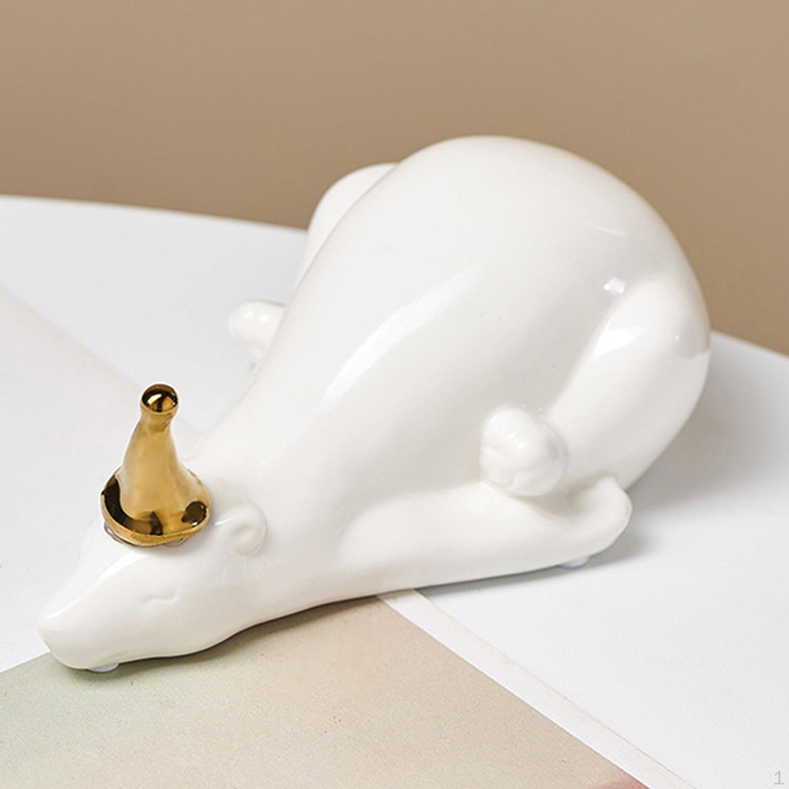 

Bear Statue Figurine Animals Modern Sculpture Cute Decoration Figurines Personality White Lie Bear
