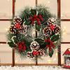 30CM Christmas Wreath Garland - Holiday Door Hanging Decoration for Home, Hotel, or Mall
