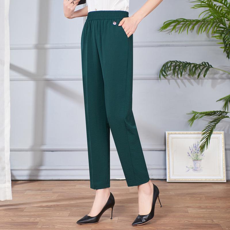 Summer Thin High-Waisted Pants for Middle-aged and Elderly Women
