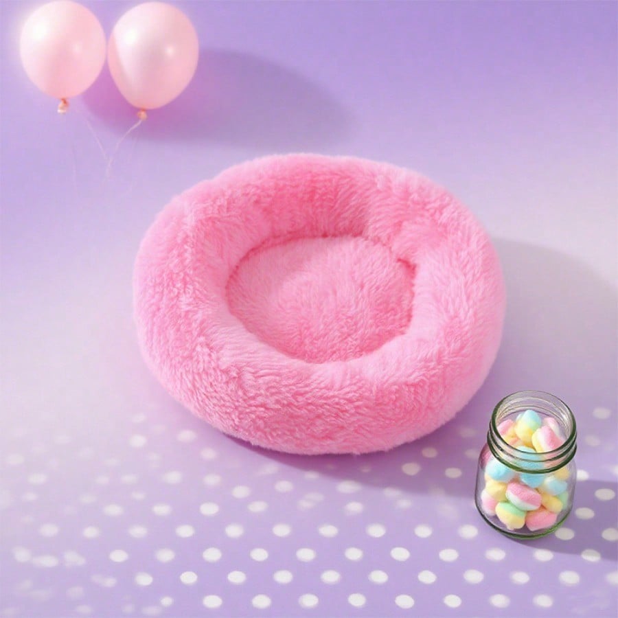 1pc Super Soft Plush Pet Bed - Cozy Warm Hamster Sleeping Nest, with Non-Slip Bottom and Insulation Pad
