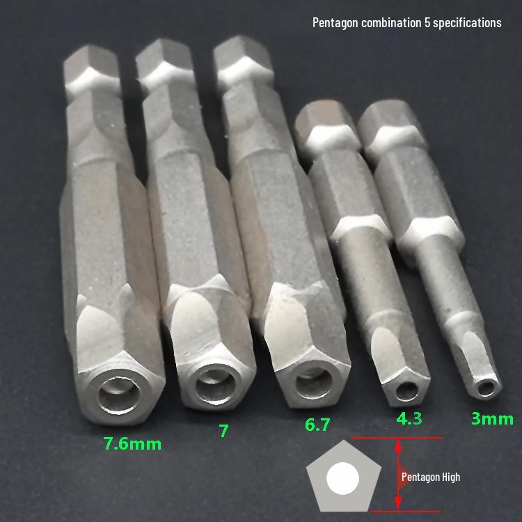 Bicycle Bit Repair Tool Set: Inner Pentagon, Star, Triangle, Tri-Wing, Hexagon Screwdrivers