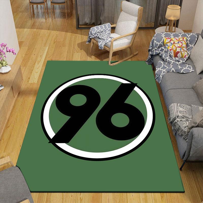 Hannover 96 Flannel Printed Carpet, Home Sofa Decoration for Living Room & Bedroom, Non‑Slip Play Flannel Floor Mat for Game Room