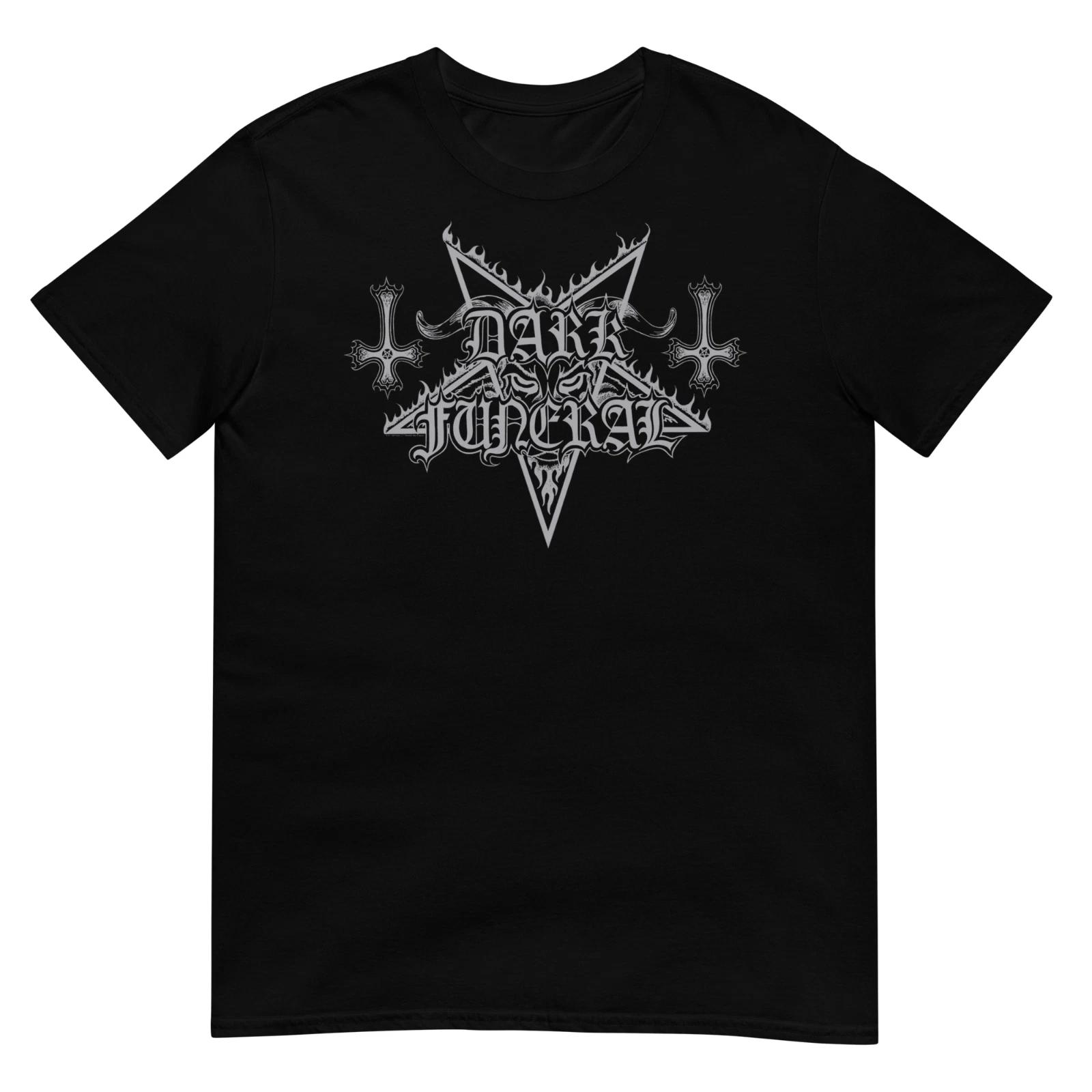 DARK FUNERAL  Logo  (Silver) (One Sided) T-SHIRT 4XL