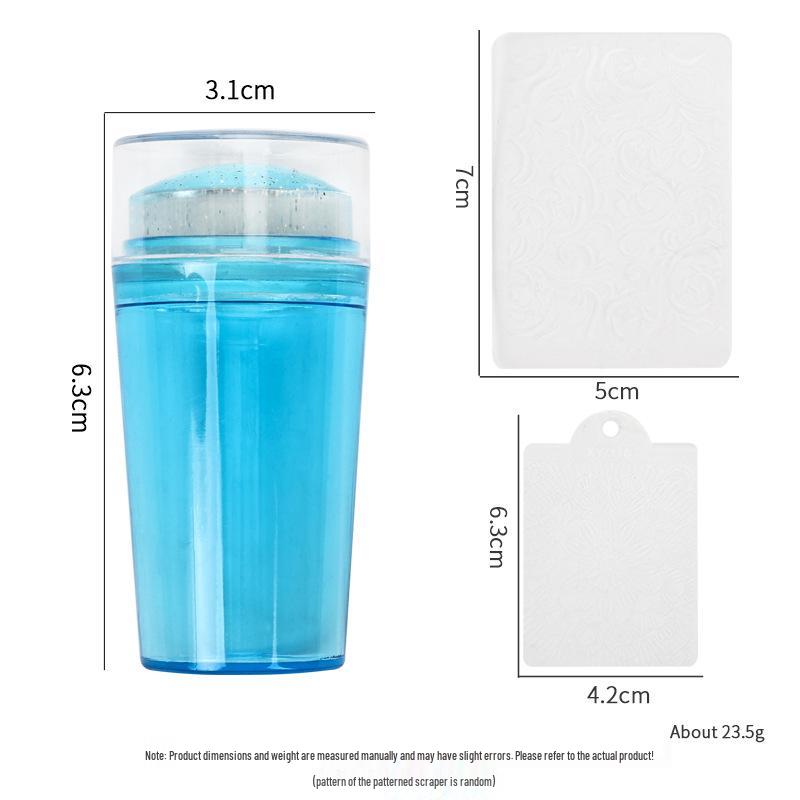 Large Silicone Nail Art Stamp with Lid - Single/Double Head French Design DIY Stamping Tools